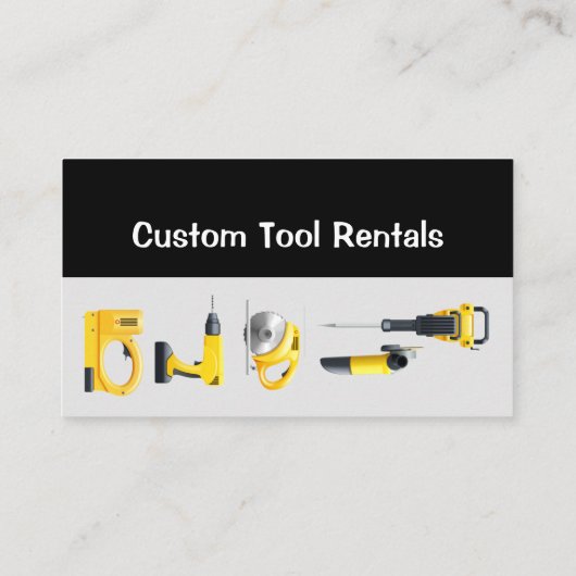 Verhuur van aangepaste gereedschapsuitrusting visitekaartje (Achterkant)
