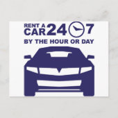 Verhuur van auto's per uur of dag 24-7 briefkaart (Voorkant)