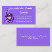 Verhuur van fancy kleding voor kostuums PERSONALIZ Visitekaartje (Voorkant / Achterkant)