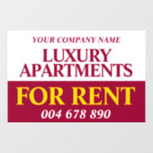 Verhuurde kantoorbenodigdheden: signaalboog rood g raamsticker (Vel)