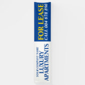Verhuurde zakenlease-banner blauw geel spandoek (Verticaal)