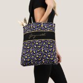 Veri Peri Paarse zwarte luipaard afdrukken met naa Tote Bag (Dichtbij)