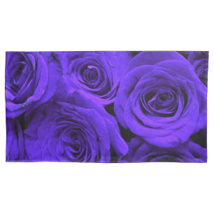 Veri peri periwinkle blue paarse rozen kussensloop
