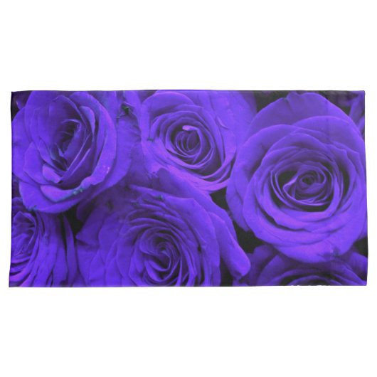 Veri peri periwinkle blue paarse rozen kussensloop (Voorkant-Rechts)