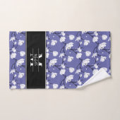Veri Periwinkle Blue Monogrammed Magnolia Flower Bad Handdoek (Handdoek)