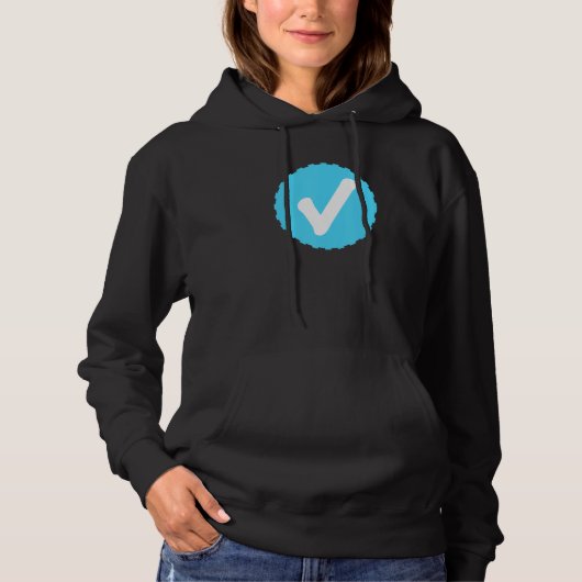 Verified Checkmark Blue Circle With Check Hoodie (Voorkant)