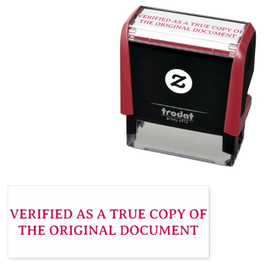 Verified True Copy of Original Document Zelfinktende Stempel (In situ)