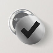 Verifieer Silver Stainless Steel Metal Ronde Button 5,7 Cm (Voorkant /achterkant)