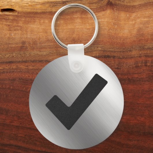 Verifieer Silver Stainless Steel Metal Sleutelhanger (Voorkant)