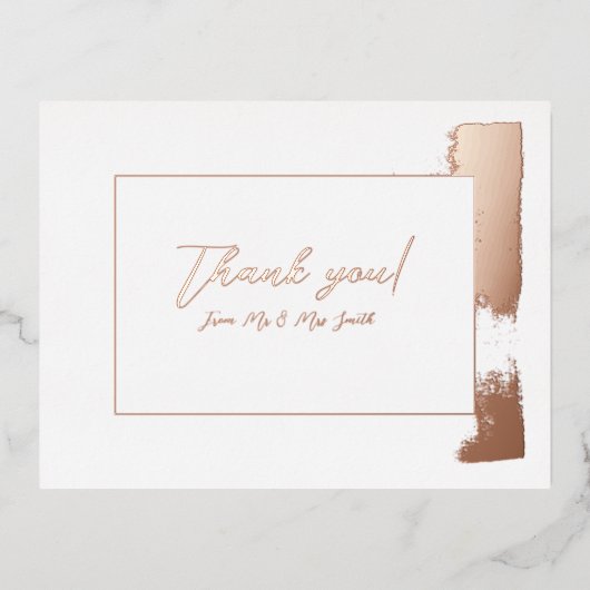 Verijdeld dank u trouwkaart folie uitnodiging briefkaart (Voorkant)