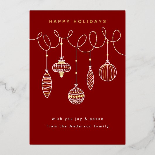 Verijdelde geperste kerstversieringen folie feestdagenkaart (Voorkant)