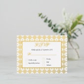 Verijdelde RSVP-omheiningskaart met menuoptie Folie Uitnodiging Briefkaart (Staand Voorkant)