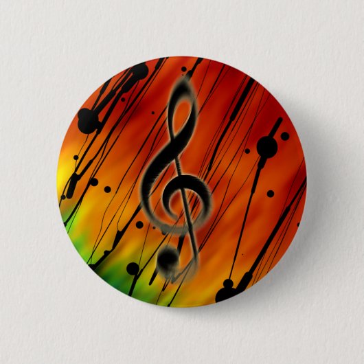 Verinkte muziek ronde button 5,7 cm (Voorkant)
