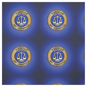 Veritas op blauw stof (Swatch)