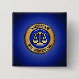 VERITAS OP BLUE VIERKANTE BUTTON 5,1 CM