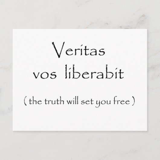 Veritas vos liberabit-briefkaarten briefkaart (Voorkant)