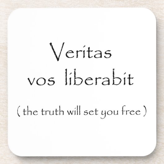 Veritas vos liberabit-cork onderzetter (Voorkant)