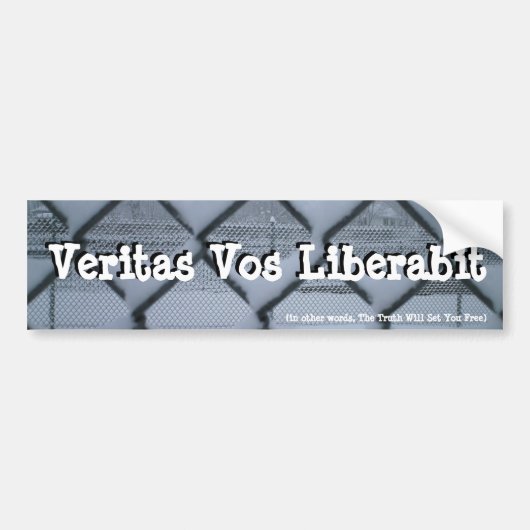 Veritas Vos Liberabit (omheind) Bumpersticker (Voorkant)