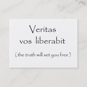 Veritas vos liberabit-visitekaartjes visitekaartje