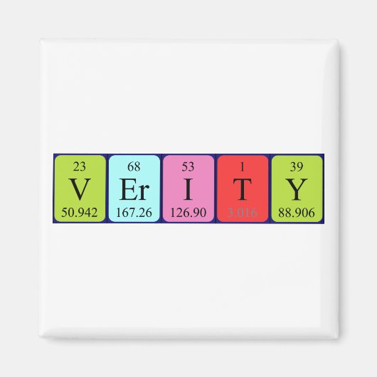 Verity periodieke table name magnet (Voorkant)