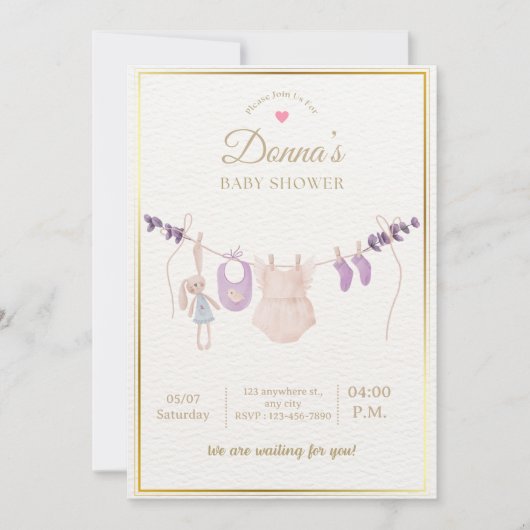 Verjaarbare Mooie Pastelkleurige Baby Shower Kaart (Voorkant)