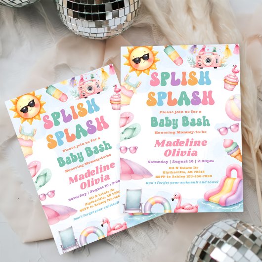 Verjaarbare Zomer Spettertijd Baby Shower Feestje Kaart