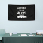 Verjaarcadeaubegin waar je bent spandoek (Beurs)