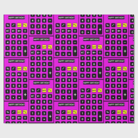 Verjaarcalculator op roze cadeaupapier (Vlak)