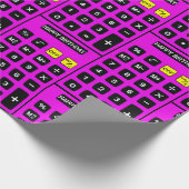 Verjaarcalculator op roze cadeaupapier (Hoek)