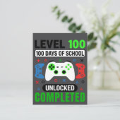 verjaardag 100 dagen school niveau ontgrendeld gam briefkaart (Staand voorkant)