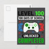 verjaardag 100 dagen school niveau ontgrendeld gam briefkaart (Voorkant / Achterkant)