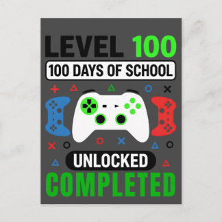 Verjaardag 100 dagen school niveau ontgrendeld Gam Briefkaart