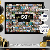 Verjaardag 108 Fotocollage waardoor AGE er goed ui Poster