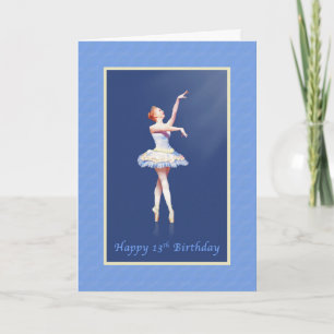 Verjaardag, 13e, Ballerina op Pointe in de schijnw Kaart