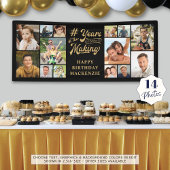 Verjaardag 14 Fotocollage Jaren in de maak Spandoek