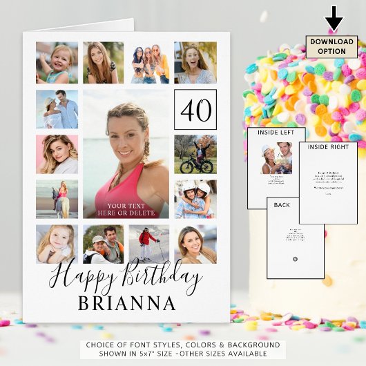 Verjaardag 15 Foto Willekeurige leeftijd Aangepast