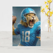 Verjaardag #18 Lion Quarterback Football Speler Kaart (Gele Bloem)