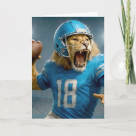 Verjaardag #18 Lion Quarterback Football Speler Kaart