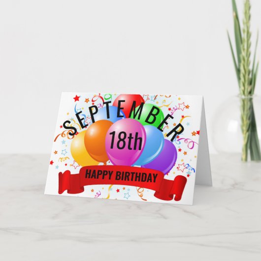 Verjaardag 18 september kaart (Voorkant)