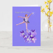 Verjaardag, 18e, Ballerina en Violets Kaart (Gele Bloem)