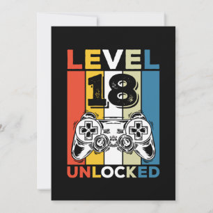 Verjaardag 18e Niveau Ontgrendeld 18 Gaming Vintag Kaart
