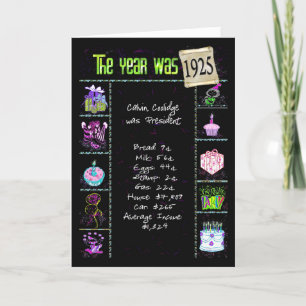 Verjaardag 1925 Leuke Trivia Feiten Kaart