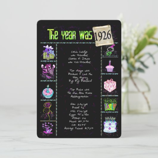 Verjaardag 1926 Uitnodiging (Staand voorkant)