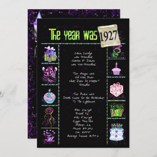 Verjaardag 1927 Uitnodiging (Voorkant / Achterkant)