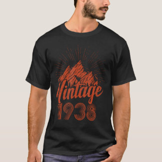 Verjaardag 1938 Berg Retro Zonsondergang Wandelen T-shirt