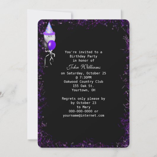 Verjaardag 1943 Feestuitnodiging Kaart (Achterkant)