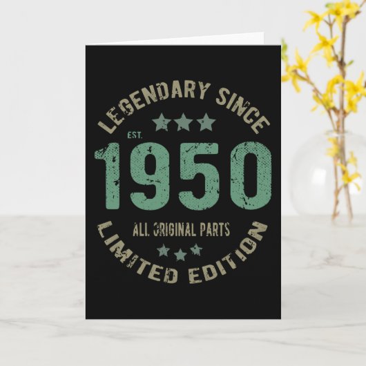 verjaardag 1950 kaart (Gele Bloem)