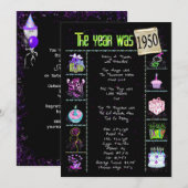 Verjaardag 1950 Uitnodiging (Voorkant / Achterkant)