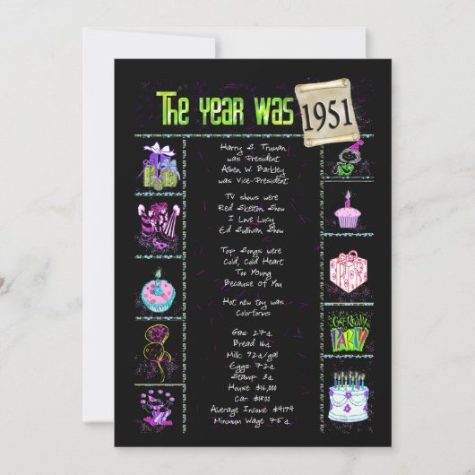 Verjaardag 1951 Uitnodiging (Voorkant)