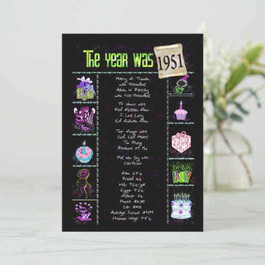 Verjaardag 1951 Uitnodiging (Staand voorkant)